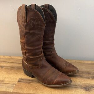 Durango Leather Slouch Cowboy Western Boots Brown Men’s 10 D Vintage
